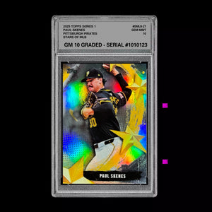 Graded 10 Paul Skenes 2025 Topps Stars of MLB Insert SMLB-27 Pittsburgh Pirates Baseball