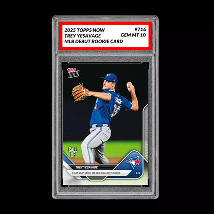 Graded 10 Trey Yesavage MLB Debut Rookie RC Card 2025 MLB Topps NOW 716  Baseball