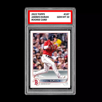 Graded 10 Jarren Duran - 2022 TOPPS #187 RC Rookie Card Boston Red Sox Baseball