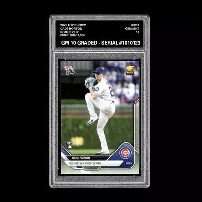 Graded 10 Cade Horton 2025 Topps Now Rookie Cup Chicago Cubs Baseball