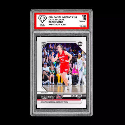 Graded 10 Caitlin Clark #159 RC Rookie Card 2024 Panini Instant Indiana Fever Basketball