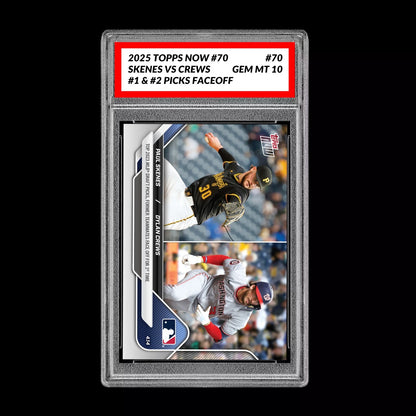 Graded 10 Paul Skenes/Dylan Crews 2025 MLB Topps NOW Card #70  Baseball