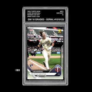 Graded 10 Luke Keaschall RC Rookie Cup 2025 Topps Now #RC3 TWINS Baseball