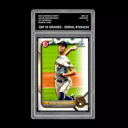 Graded 10 Jacob Misiorowski 2022 Bowman Draft #BD-132 1st Bowman Card Baseball