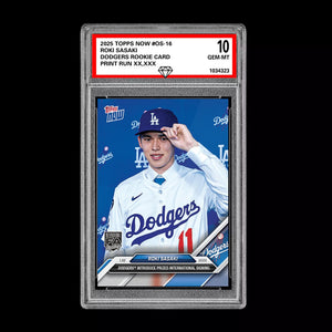 Graded 10 Roki Sasaki 2025 MLB TOPPS NOW OS-16 LA Prized Dodgers FA Baseball
