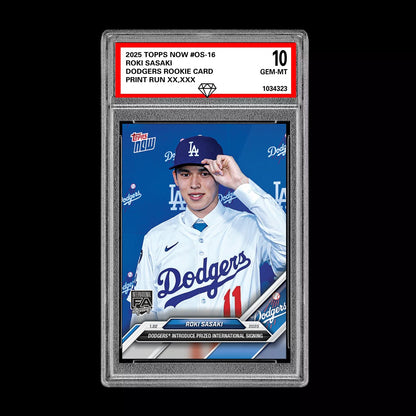 Graded 10 Roki Sasaki 2025 MLB TOPPS NOW OS-16 LA Prized Dodgers FA Baseball