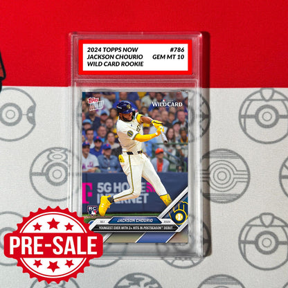 Graded 10 Jackson Chourio #786 RC Rookie Card 2024 MLB TOPPS NOW Brewers Baseball