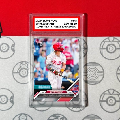 Graded 10 Bryce Harper 476 Philadelphia Phillies 2024 MLB TOPPS NOW Card Baseball