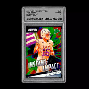 Graded 10 Arch Manning 2024 Panini Prizm Draft Picks #II-AM RC Rookie Card Football