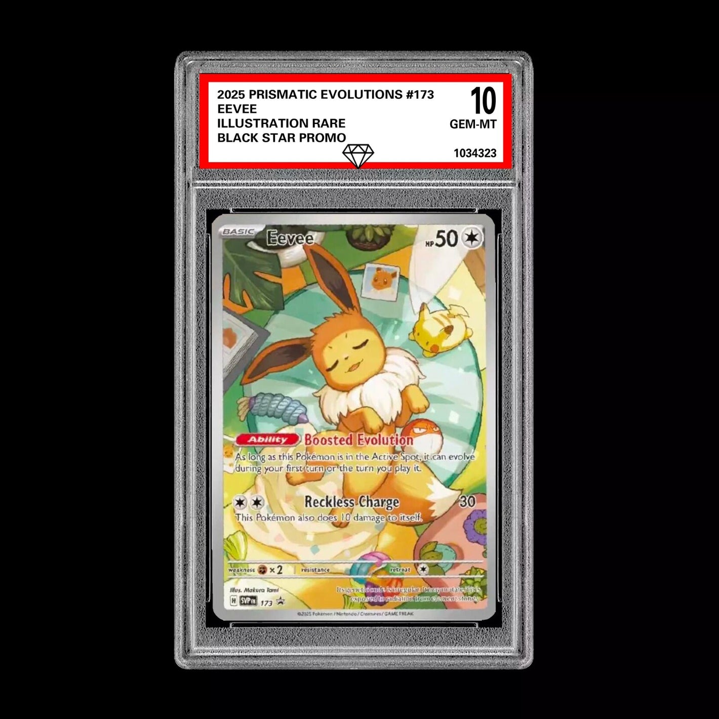 GM Graded 10 Eevee SVP 173 Elite Trainer Box Promo Pokemon Prismatic Evolutions