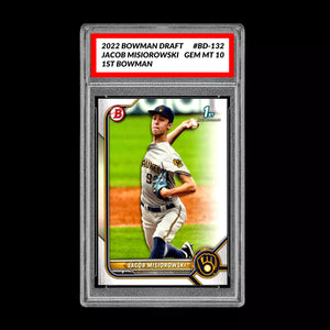 Graded 10 Jacob Misiorowski 2022 Bowman Draft #BD-132 1st Bowman Card Baseball