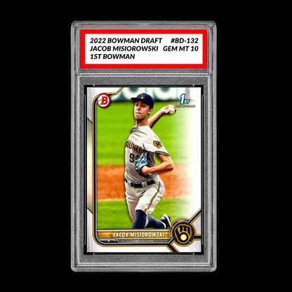 Graded 10 Jacob Misiorowski 2022 Bowman Draft #BD-132 1st Bowman Card Baseball