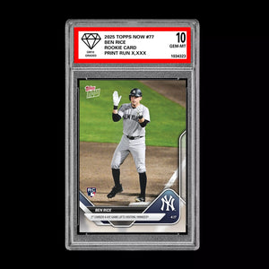 Graded 10 Ben Rice RC Rookie Card 2025 MLB Topps NOW #77 Yankees  Baseball