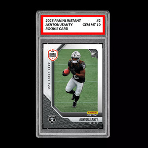 Graded 10 Ashton Jeanty #2 RC Rookie 2025 Panini Instant NFL RAIDERS Premiere  Football