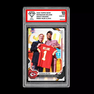 Graded 10 Mansoor Delane 2026 TOPPS NOW RC Rookie Card Chiefs  Football