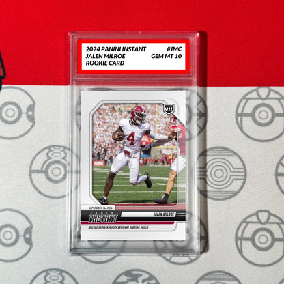 Graded 10 Jalen Milroe #JMC NCAA RC Rookie 2024-25 Panini Instant NIL Pop /543 Football