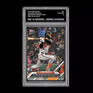 Graded 10 Jackson Holliday 2024 Topps Now RC #61 1st Rookie Baltimore Orioles Baseball