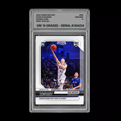 GRADED 10 Paige Bueckers 2024 Panini Instant #PBC UCONN WNBA Draft RC Rookie Football