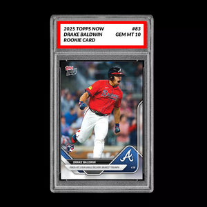Graded 10 DRAKE BALDWIN 2025 Topps NOW *First Ever* Topps Rookie RC #83  Baseball