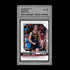Graded 10 Caitlin Clark #72 2024 Panini Instant RC Rookie Card Indiana Fever Basketball