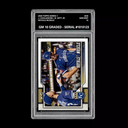 Graded 10 Jac Caglianone / Bobby Witt Jr. 2026  Topps Series 1 Royals Baseball