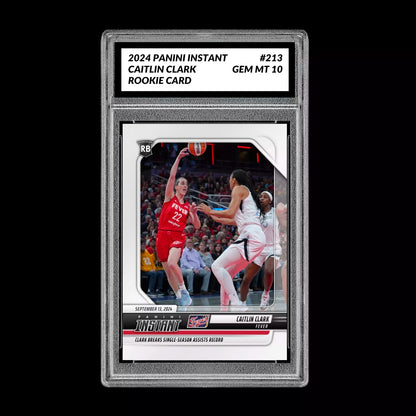 Graded 10 CAITLIN CLARK RC ROOKIE Card 2024 Panini Instant #213 Indiana Fever Basketball
