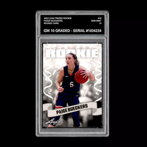 Graded 10 Paige Bueckers #18 2023 Leaf Prized Rookie Card RC UConn Huskies Basketball