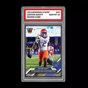 Graded 10 Ashton Jeanty Boise State 2024 Bowman U NOW Football Card #43 Football