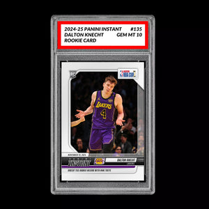 Graded 10 Dalton Knecht #135 LA Lakers Rookie RC 2024 Panini Instant NBA Basketball