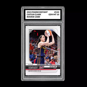 Graded 10 CAITLIN CLARK #144 RC Rookie Card 2024 Panini Instant Indiana Fever Basketball