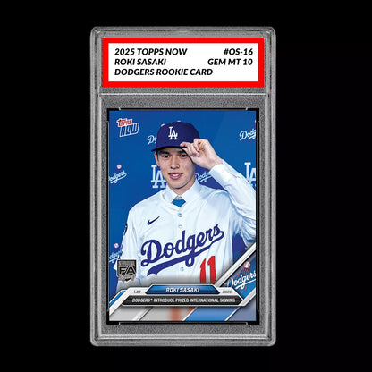 Graded 10 Roki Sasaki 2025 MLB TOPPS NOW OS-16 LA Prized Dodgers FA Baseball