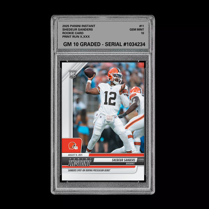 Graded 10 Shedeur Sanders - 2025 Panini Instant #11 RC Rookie Browns Football