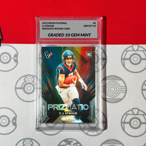 Graded 10 C.J. Stroud #6 Prizmatic Rookie Card Texans RC 2023 Panini Prizm Football