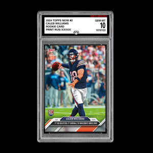 Graded 10 Caleb Williams #2 2024 Topps Now RC Rookie Card Debut Win Football