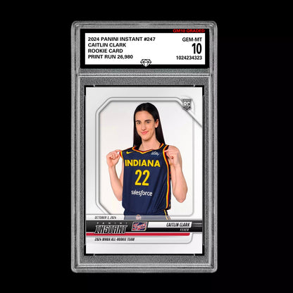 Graded 10 CAITLIN CLARK All Rookie Team 2024 Panini Instant #247 WNBA RC Card Basketball