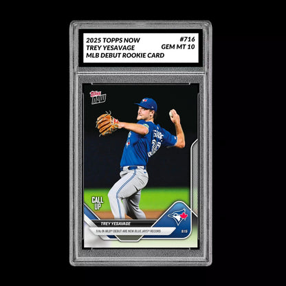 Graded 10 Trey Yesavage MLB Debut Rookie RC Card 2025 MLB Topps NOW 716  Baseball