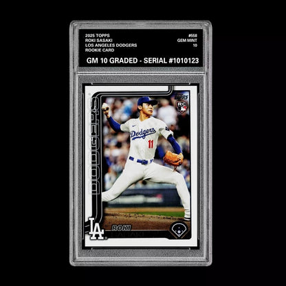 Graded 10 Roki Sasaki RC Rookie card #US197 2025 MLB Topps Dodgers Baseball