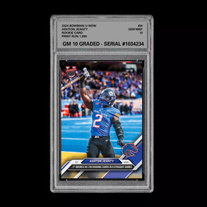 Ashton Jeanty RC 2024 Bowman U Now 1st Graded 10 NCAA Rookie Card #34 Heisman Football