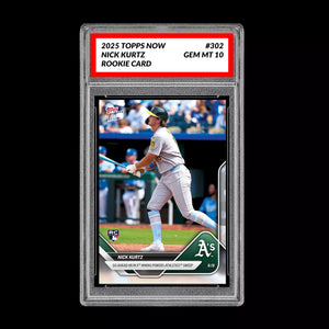 Graded 10 Nick Kurtz - 2025 TOPPS NOW #302 RC Rookie Oakland Athletics Baseball
