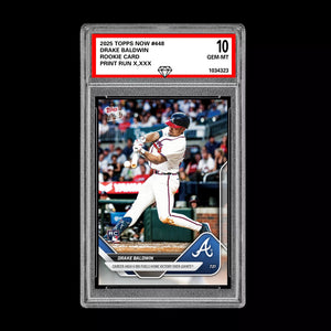 Graded 10 Drake Baldwin 2025 Topps Now #448 RC Rookie Atlanta Braves  Baseball