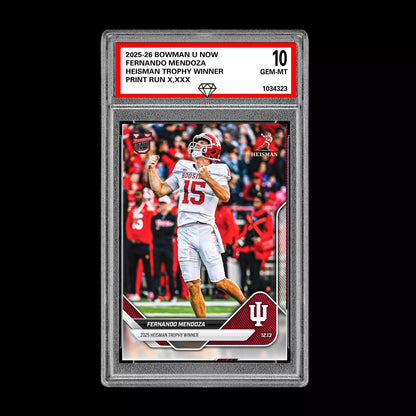 Graded 10 Fernando Mendoza HEISMAN RC 2025-26 Bowman U Now Rooke Card  #60 Football