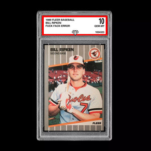 Graded 10 1989 Fleer #616 Bill Ripken ERROR on Bat Mint FCK FACE Error Card FF Baseball