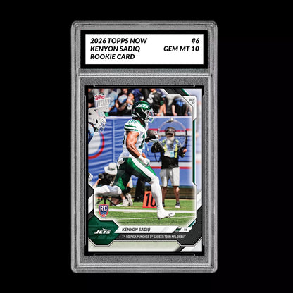 Graded 10 2026 Topps Now Kenyon Sadiq Rookie RC Jets PRESALE Football