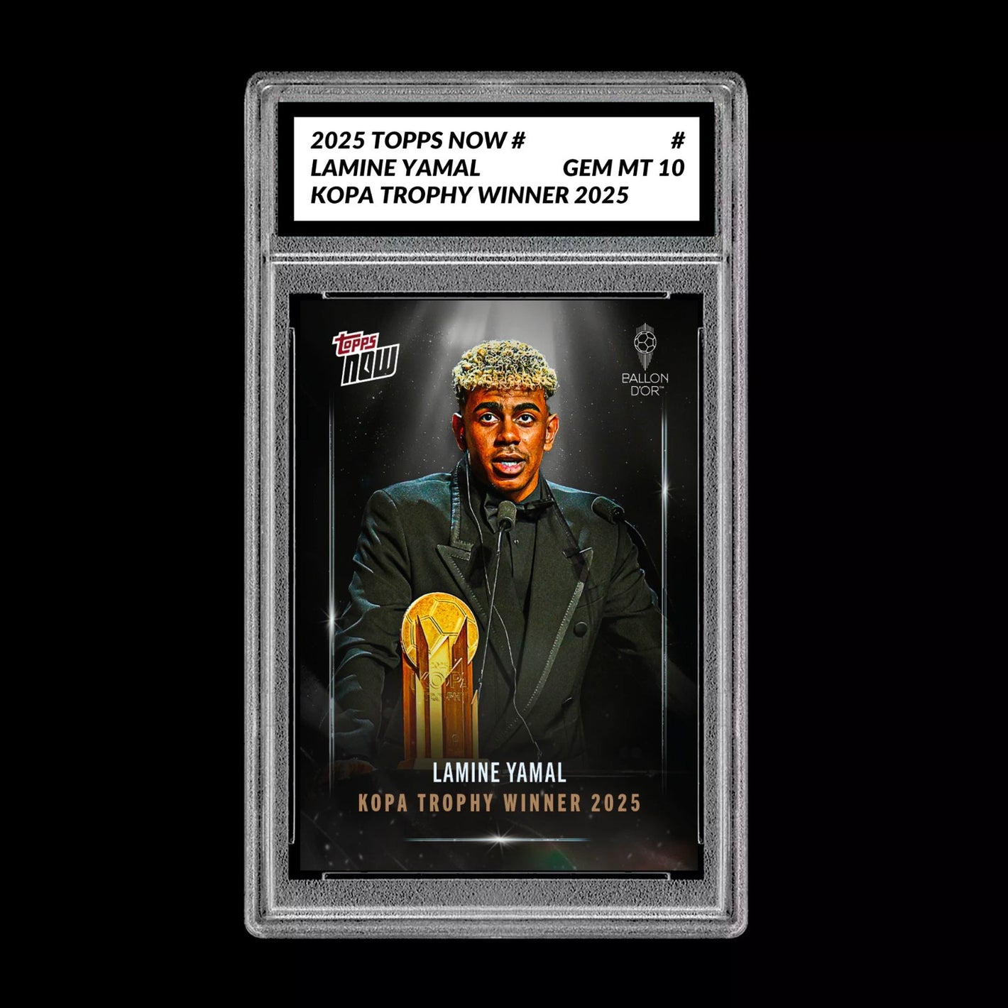 Graded 10 Lamine Yamal Kopa Trophy Winner - 2025 Topps NOW - Card 6 Soccer RC Soccer
