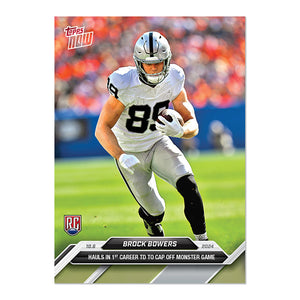 Graded 10 Brock Bowers RC ROOKIE 2024 TOPPS NOW Football Card 7 RAIDERS Baseball,Football