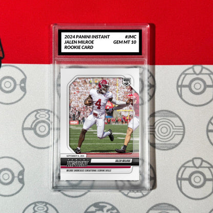 Graded 10 Jalen Milroe #JMC NCAA RC Rookie 2024-25 Panini Instant NIL Pop /54e Football