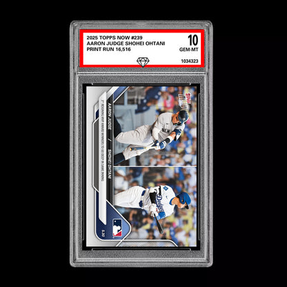 Graded 10 Aaron Judge Shohei Ohtani 2025 Topps Now #239 Baseball Card Baseball