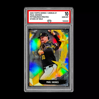 Graded 10 Paul Skenes 2025 Topps Stars of MLB Insert SMLB-27 Pittsburgh Pirates Baseball