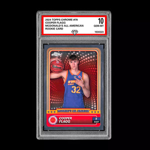 Graded 10 2024 COOPER FLAGG Topps Chrome RC Rookie McDonald’s All American #78 Basketball
