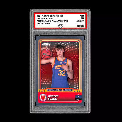 Graded 10 2024 COOPER FLAGG Topps Chrome RC Rookie McDonald’s All American #78 Basketball